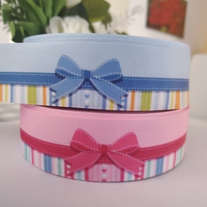 40 yards//1.5&quot; Gender Reveal Ribbon Diaper Cake Baby Shower Printed Ribbon