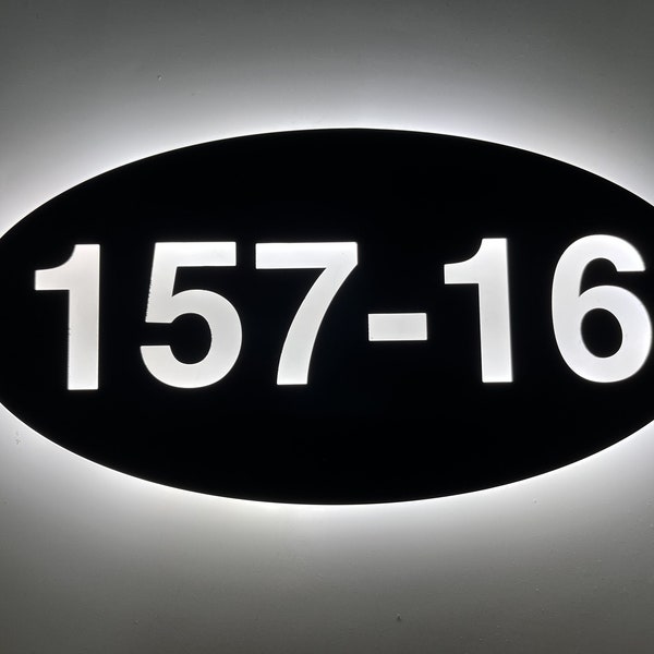 Backlit Address Number Plaque Illuminated Outdoor House Numbers Light Box