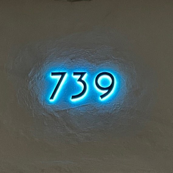 Custom Solar House Number Plates - Illuminated Metal Signs for Hotels & Homes, D