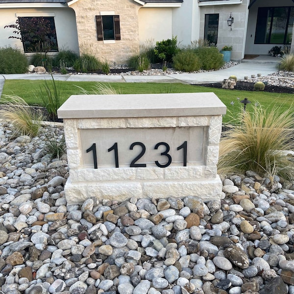 House Number on Rocks Landscaping Lighting Address Numbers