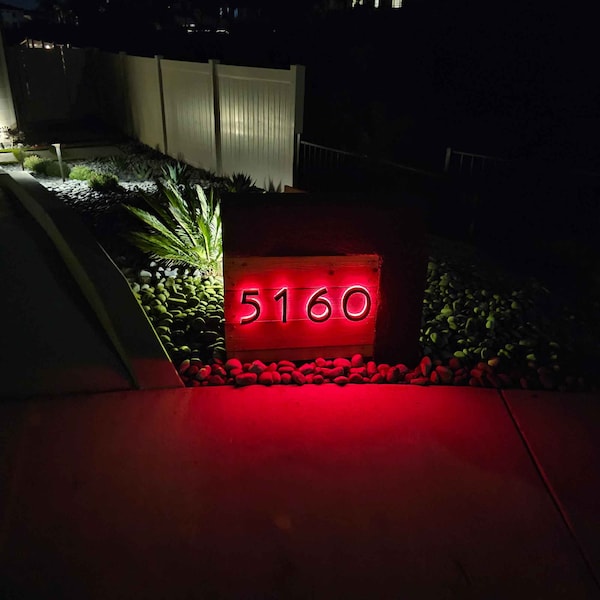 Bright House Numbers Illuminated Address Signs Waterproof Outdoor Yard Landscaping Lighting