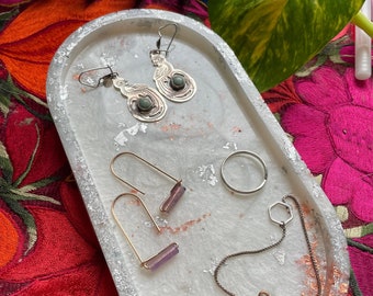 Marble Metallic Resin Catch-All Jewelry Tray Home Decor