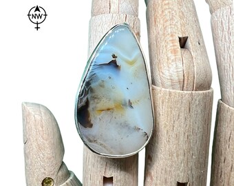 Chalcedony Drop Statement Ring
