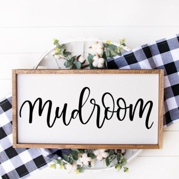 Mudroom Farmhouse Wood Sign, Living Room Decor Sign, Farmhouse Style Country Decor, Hand Lettered Style Sign, Laundry Room Sign