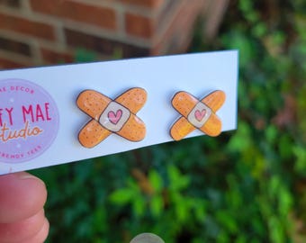 Cute Nurse Bandaid Earrings, Nurse Earrings, Cute Bandaid Earrings