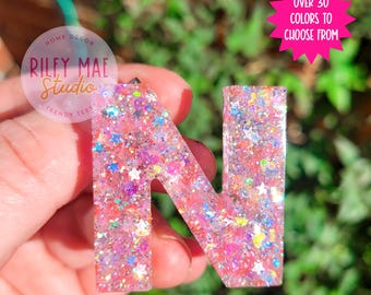 Initial Hair Clip - Personalized Hair Clip - Letter Hair Clip- Bar Hair Clip - Resin Hair Clip - Custom Hair Clip