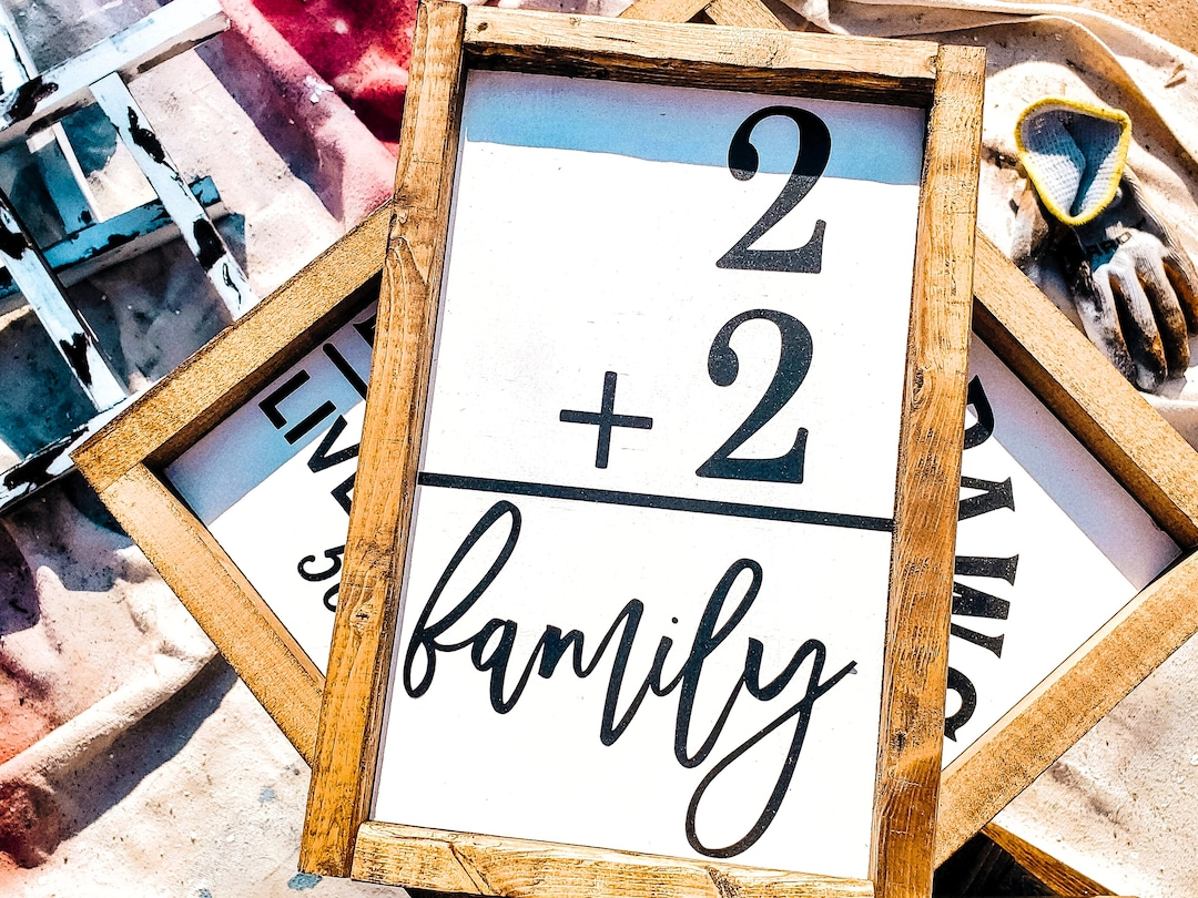Family Point Sign Personalizable Family Addition Sign, Blended Family Sign, Farmhouse ...