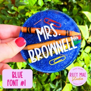 Personalized Teacher Appreciation Resin Coaster Custom Teachers Gift ...
