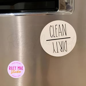 Rae Dunn Inspired Dirty Clean Dishwasher Magnet: Farmhouse Kitchen Decor