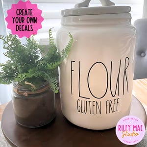 Rae Dunn Decals, Rae Dunn Font, Pantry Labels, Custom Rae Dunn, Rae Dunn Farmhouse, Rae Dunn Inspired, Vinyl Decal, Home Decor, Spice Labels