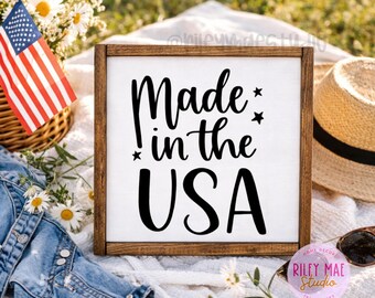 Made In The USA Wood Sign, 4th Of July Americana Decor