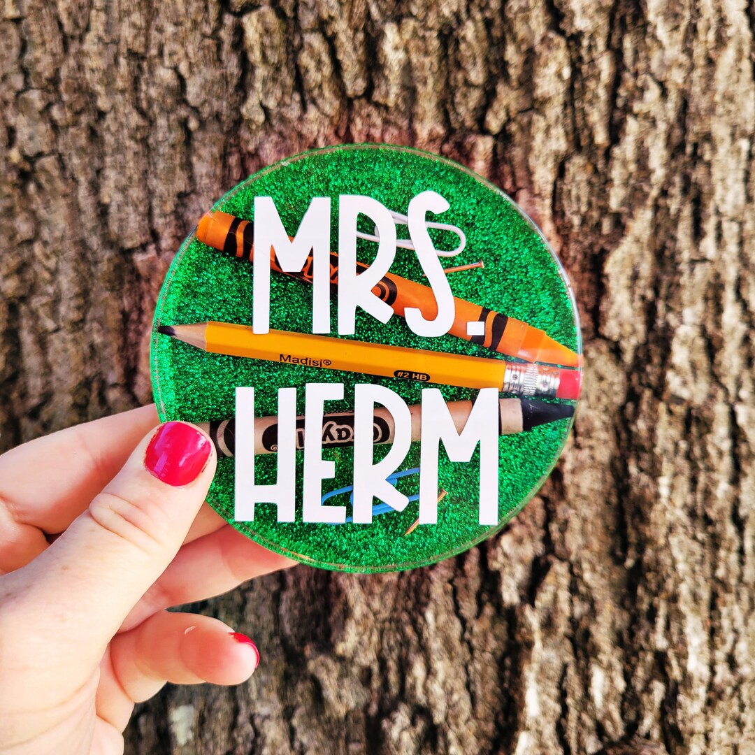 Personalized Teacher Appreciation Resin Coaster Custom Teachers Gift ...