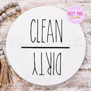 Dirty Clean Magnet | Housewarming Gift | Rae Dunn | clean dirty dishwasher magnet | Rae Dunn Inspired Wood Magnet | Farmhouse Kitchen Decor