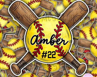 Custom Softball Name Decal, Custom Softball Helmet Decal, Personalized Name Softball Sticker, Custom Name Decals, Softball Sticker
