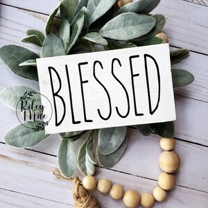 Blessed Wooden Shelf Sitter Sign