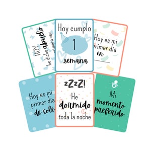 Printable Baby cards. 48 Unisex Keepsake Moments Cards. 48 Cartas bebé para imprimir