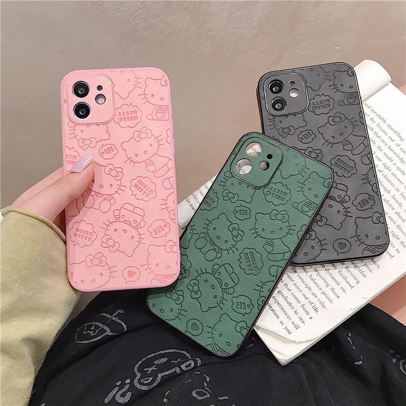 Cute Kitty iPhone Case Matte Kitty Kawaii Cartoon Phone Case For iPhone 13, 12, 11, XR Mini Pro Pro Max Soft 