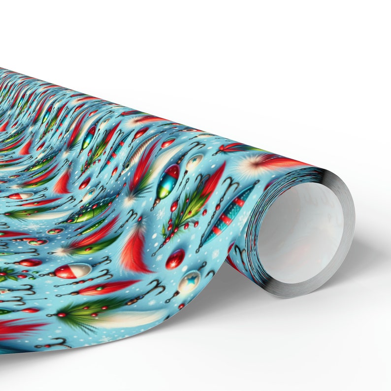 Fishing Lure Christmas Wrapping Paper - Fine-Art Festive Gift Wrap image 6