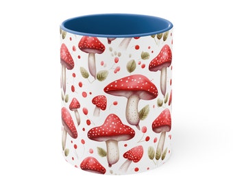 Red Mushroom Coffee Mug: Whimsical Kitchen Decor, Valentine's Gift