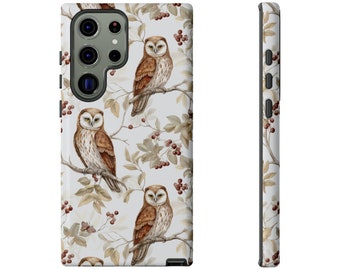 Funda para teléfono móvil Samsung Galaxy con búhos florales rústicos, regalo estilo bohemio
