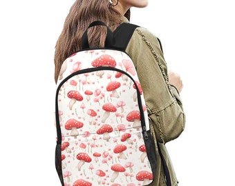 Wunderliche Pilze Rucksack mit Netztaschen - Strapazierfähige Polyester Schule, Wandern, Reisetasche