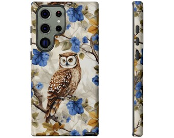 Funda para teléfono móvil Samsung Galaxy con búhos florales rústicos, regalo estilo bohemio