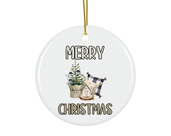 Aangepaste boerderij kerst porselein keramiek vrolijk kerst ornament vakantiehuis decor