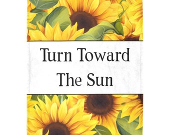 Sunflower Micro Fleece Blanket: Motivational Quote, Cozy Throw (60" x 80")