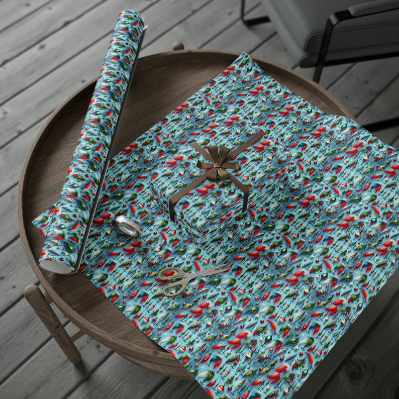 Fishing Lure Christmas Wrapping Paper - Fine-Art Festive Gift Wrap image 8