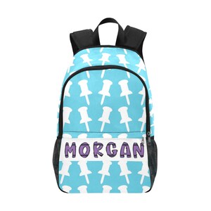 Adorable sac à dos bleu et blanc à épingles | Sac à dos mignon pour enfants