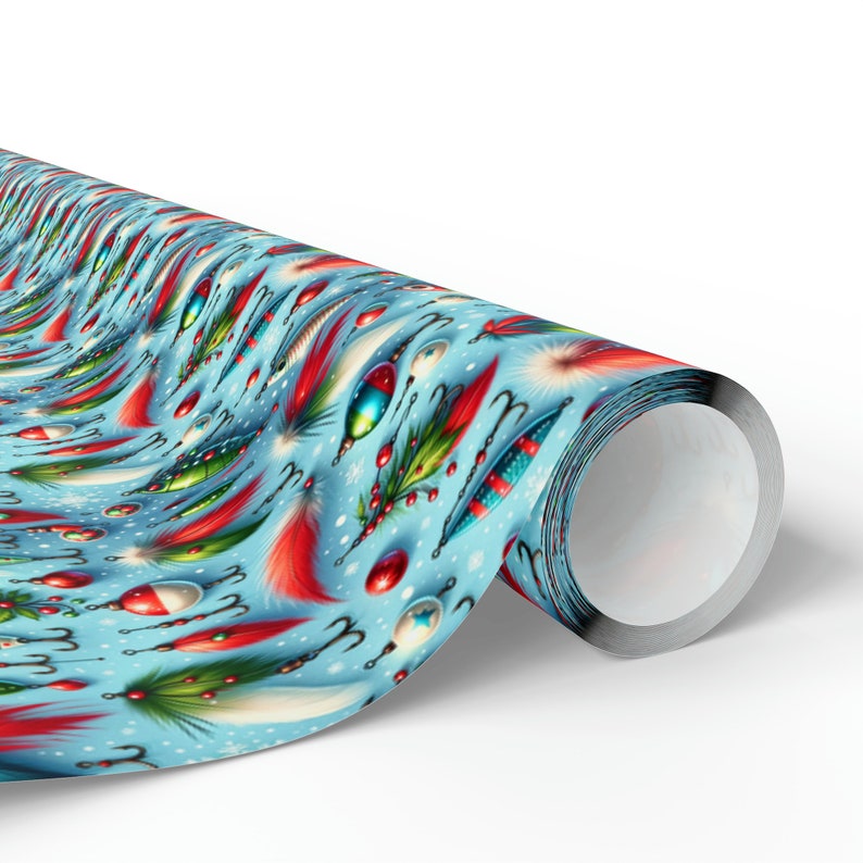 Fishing Lure Christmas Wrapping Paper - Fine-Art Festive Gift Wrap image 3
