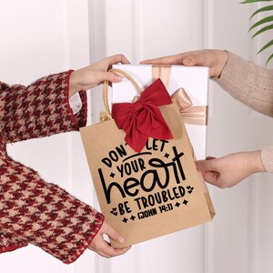 Borsa regalo personalizzata con nome religioso 9 x 7 - Stampa fronte-retro in carta Kraft