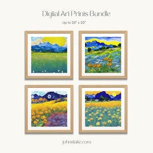 Meadow, Meadow Painting, Vangogh, Meadow Landscape Painting, Meadow Wildflowers, Meadow Art Print, Nature Painting, Instant Digital Download