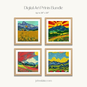 Meadow Vangogh Bold Digital Painting, Meadow Bold, Meadow Painting, Meadow Digital Print, Vangogh, Abstract Painting, Digital Download