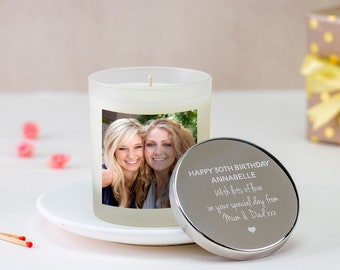 Birthday Gifts for Her, Engraved Birthday Candle  -  Engrave Lid With Personalised Birthday Message