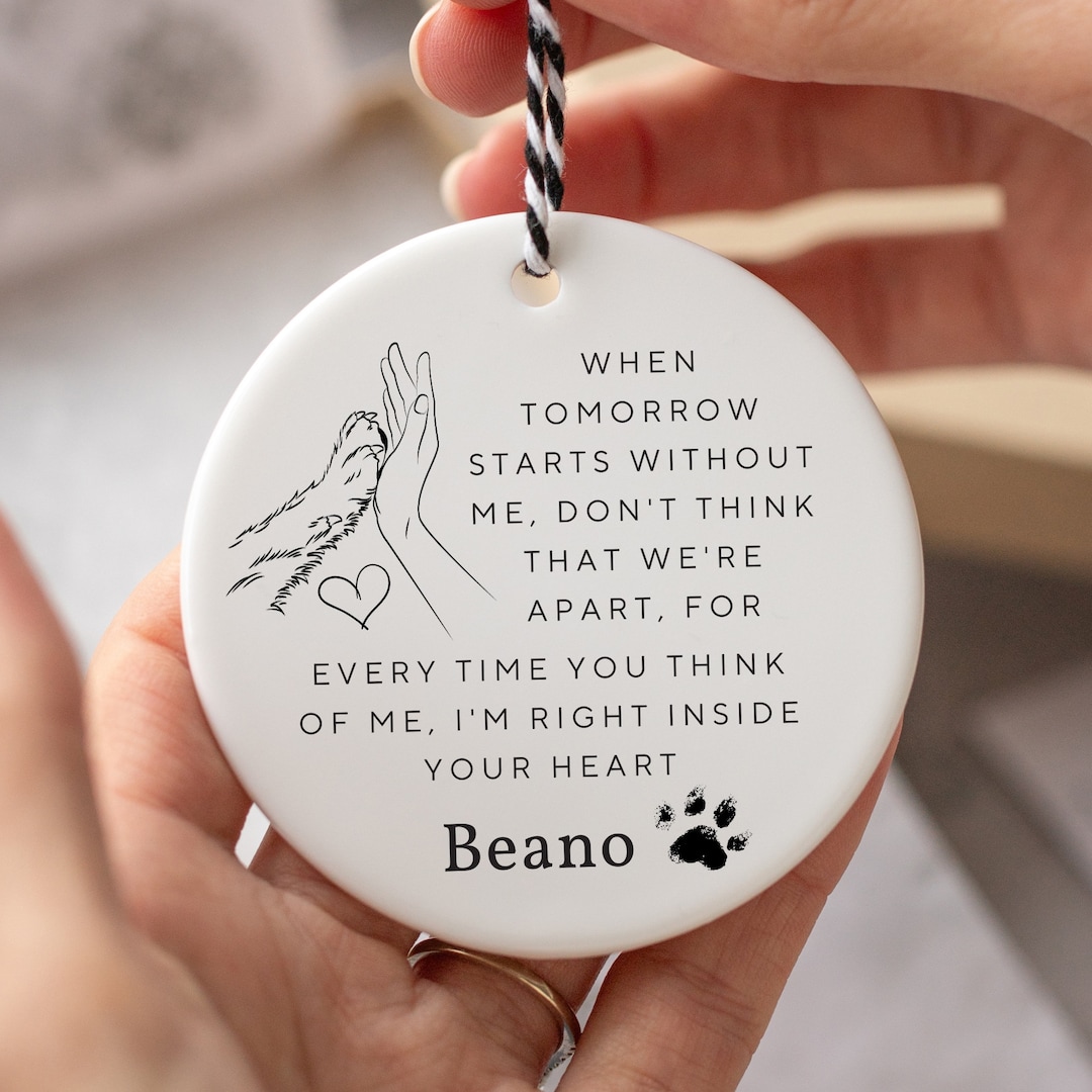 Personalized Dog Memorial Ornament: Ceramic Pet Loss Keepsake - Etsy UK