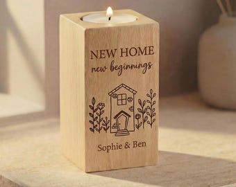 Personalised New Home Candle Holder – New Beginnings for Couples Gift