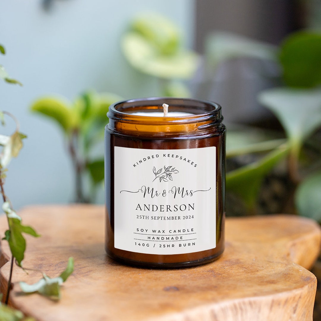 Personalized Mr & Mrs Soy Wax Wedding Candle Gift - Etsy