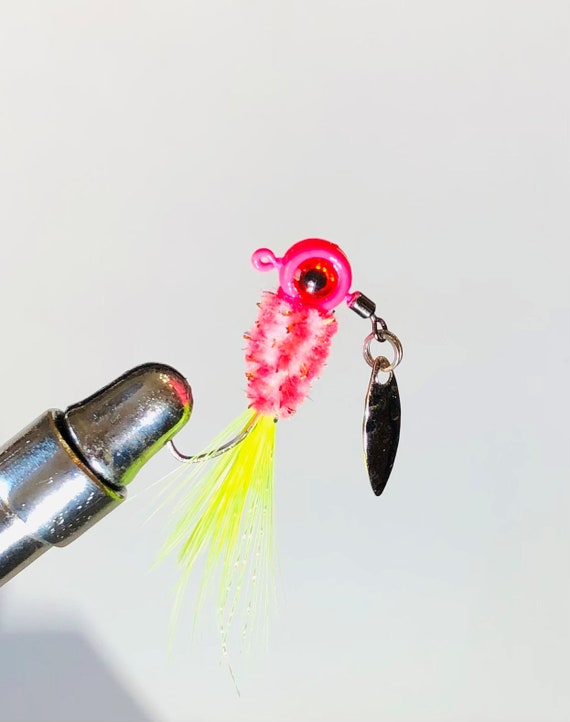 Electric Chicken Feather Jig, 3 Pack, 1/8 Ounce Bladed 