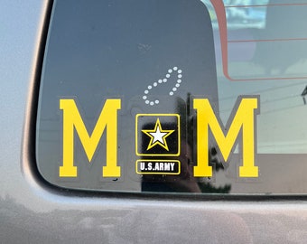 Army mom layered car decal