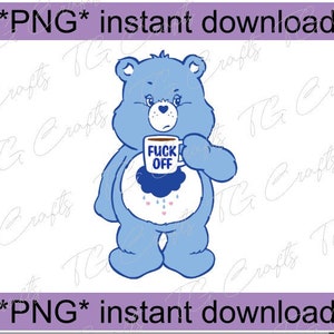 png digital file instant download swear bear F*ck off coffee cup png