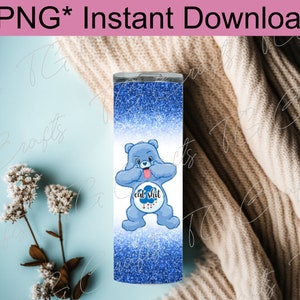 png digital file instant download 20z tumbler wrap png swear bear eat sh*t