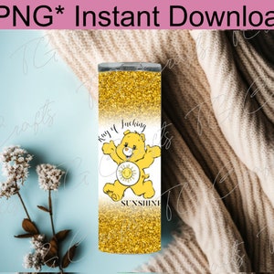png digital file instant download 20z tumbler wrap png swear bear ray of f*cking sunshine