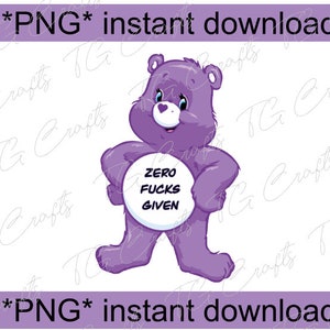 png digital file instant download zero f*cks given swear bear png