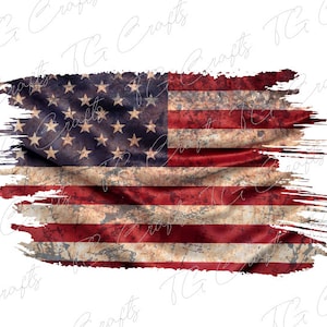 READY TO PRESS sublimation transfer - distressed flag