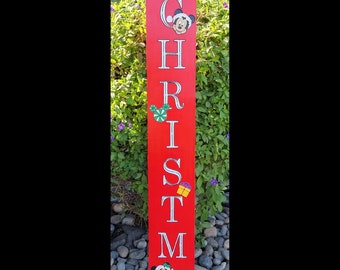 Merry Christmas Santa Mickey Porch Sign/Porch Leaner