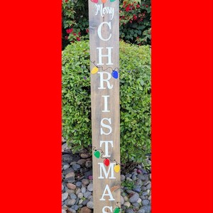 Merry Christmas Lights Porch Sign/Porch Leaner