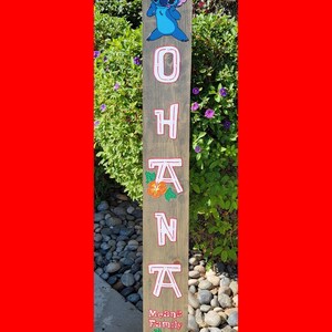Stitch Ohana Means Family Porch Sign