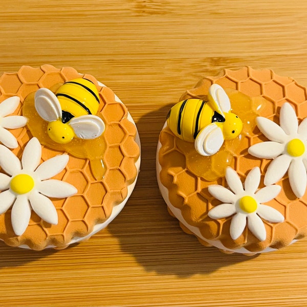 Faux bee macaron, fake bee macaron, bee decor, faux bee cookies, bee decor, fake honey bee cookies, bee hive tiered tray decor, bee