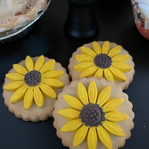 Faux Sunflower Cookies Set: Fall Tiered Tray Decor